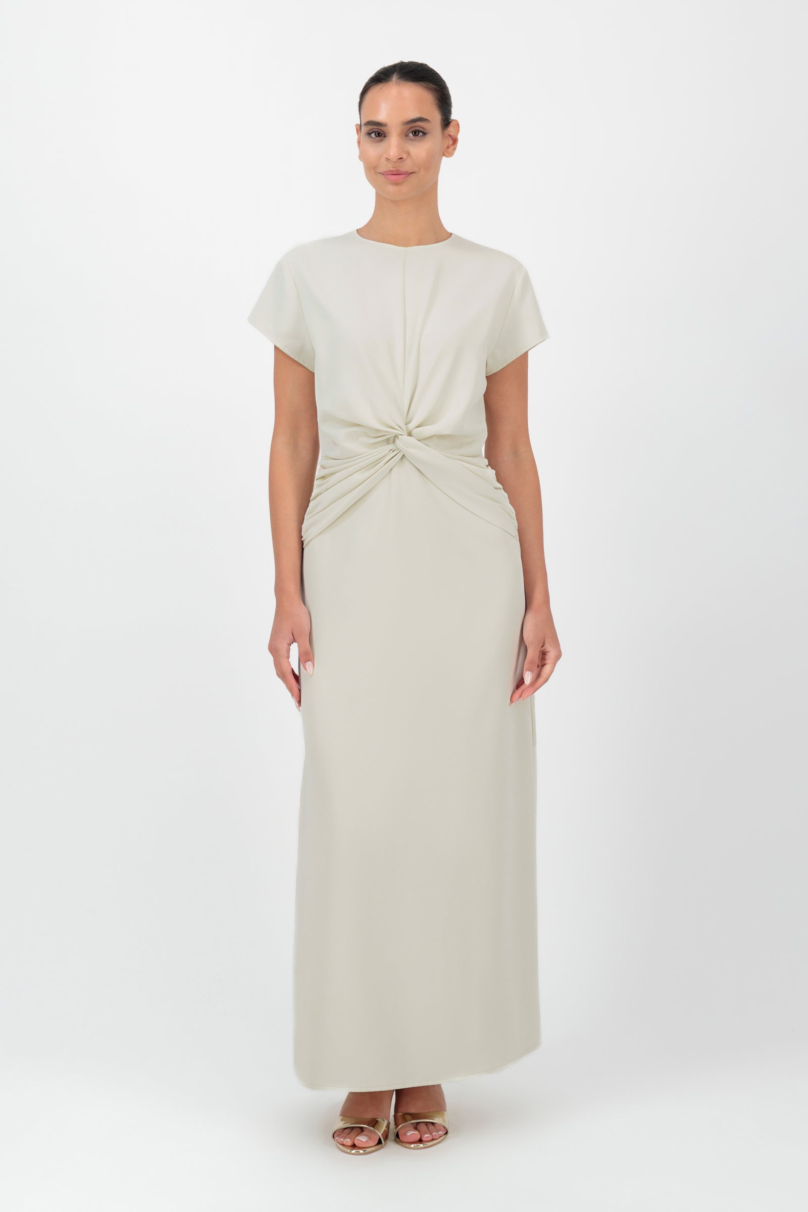 Twisted Waist Inner Dress - FARES - Cream