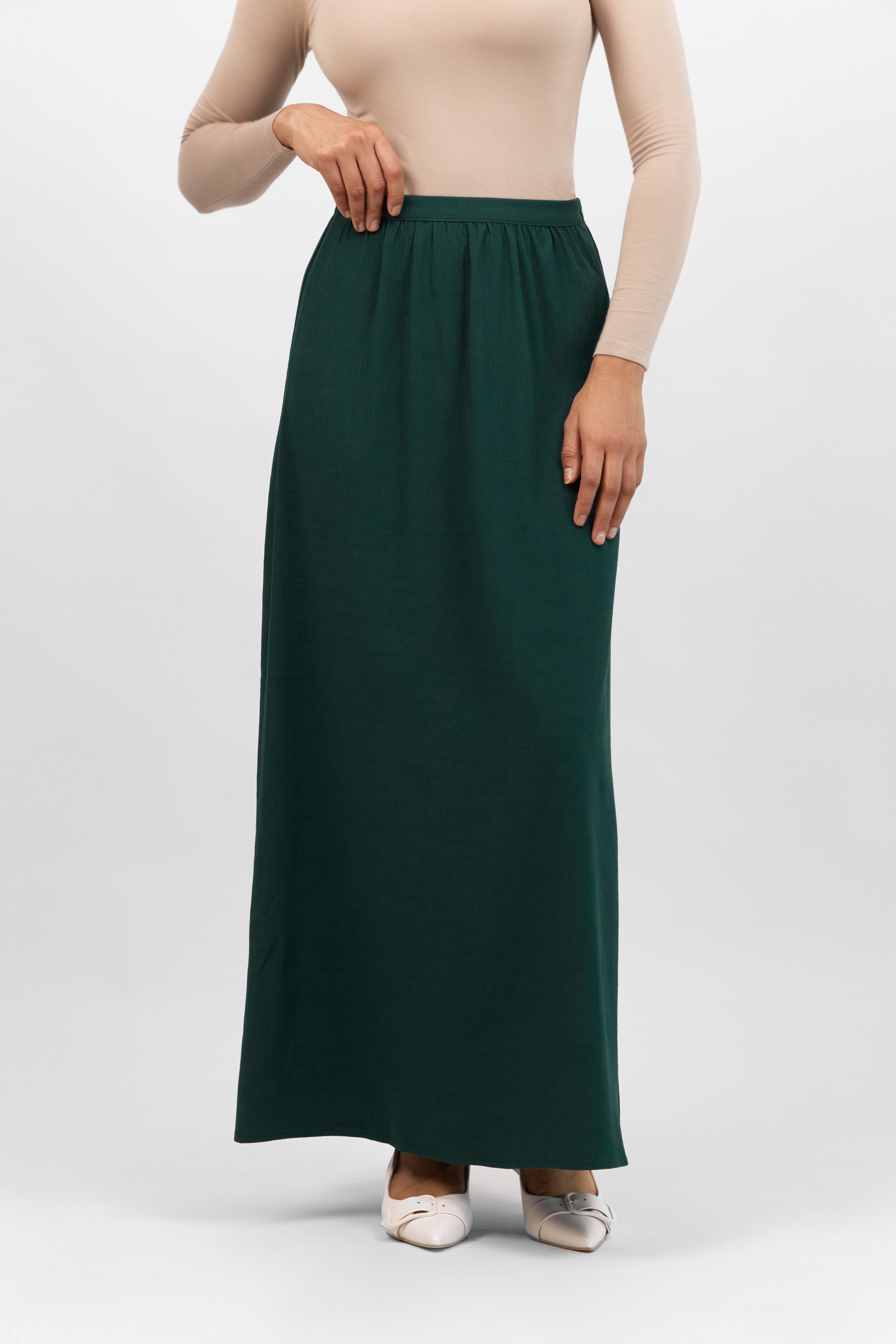 US - Flowy Maxi Skirt - Emerald