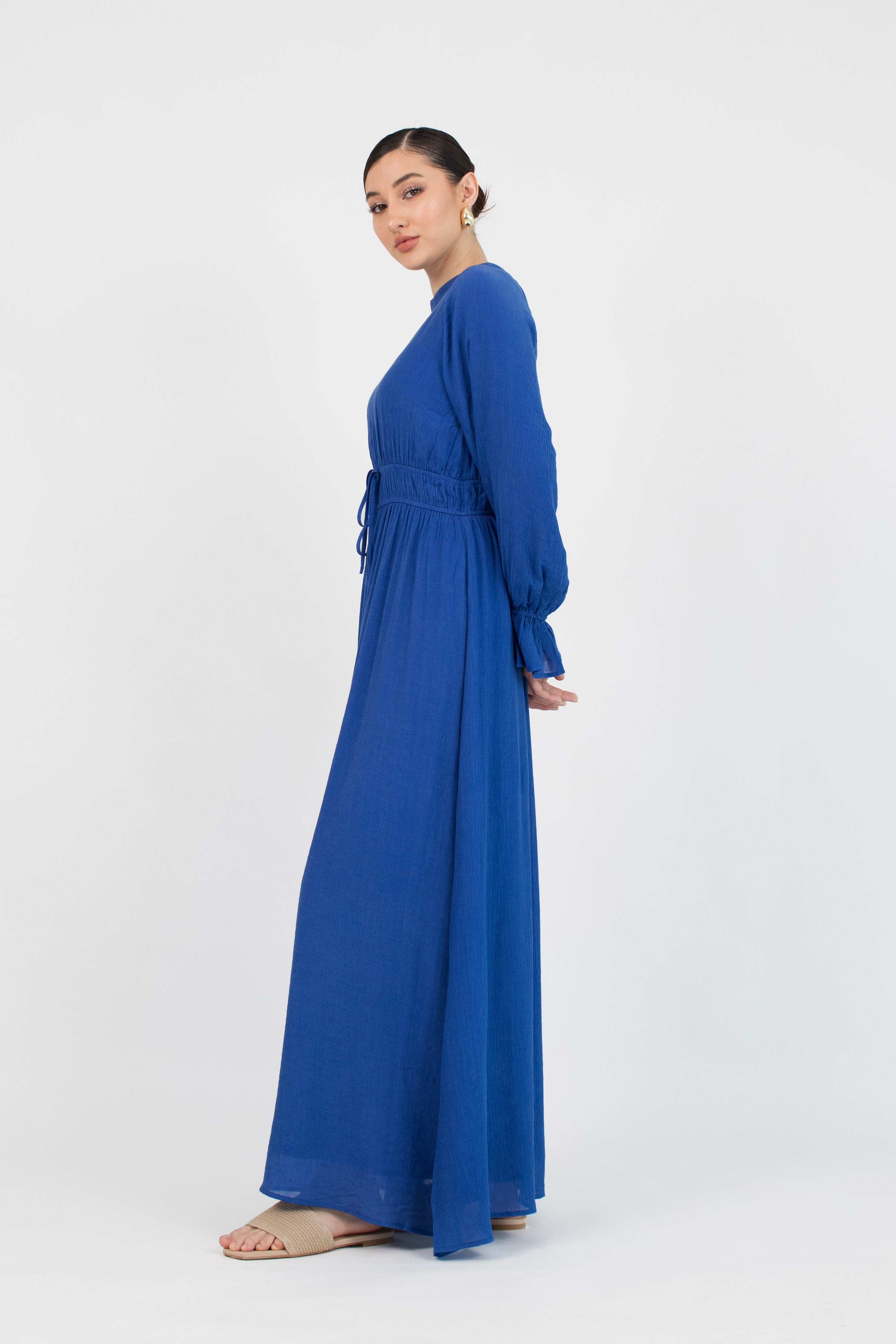 AE - Bow Elastic Waist Dress - Sapphire