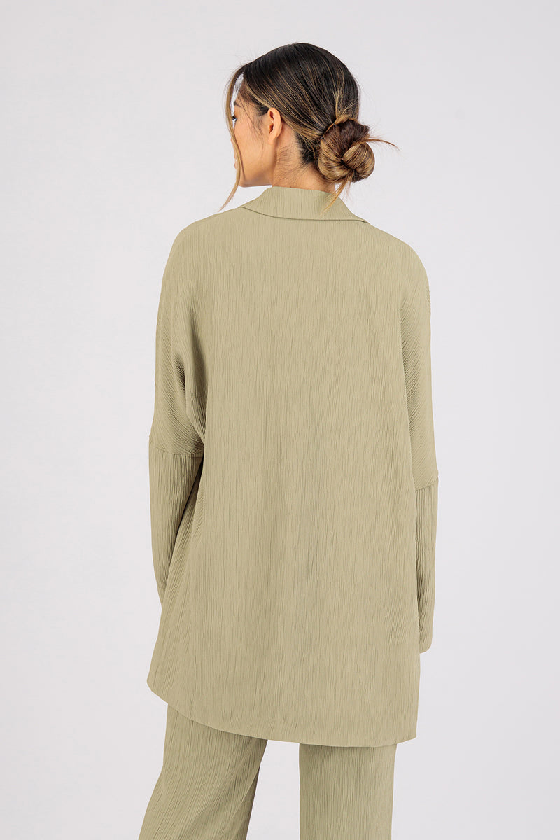 Textured Everyday Blazer - Khaki Green