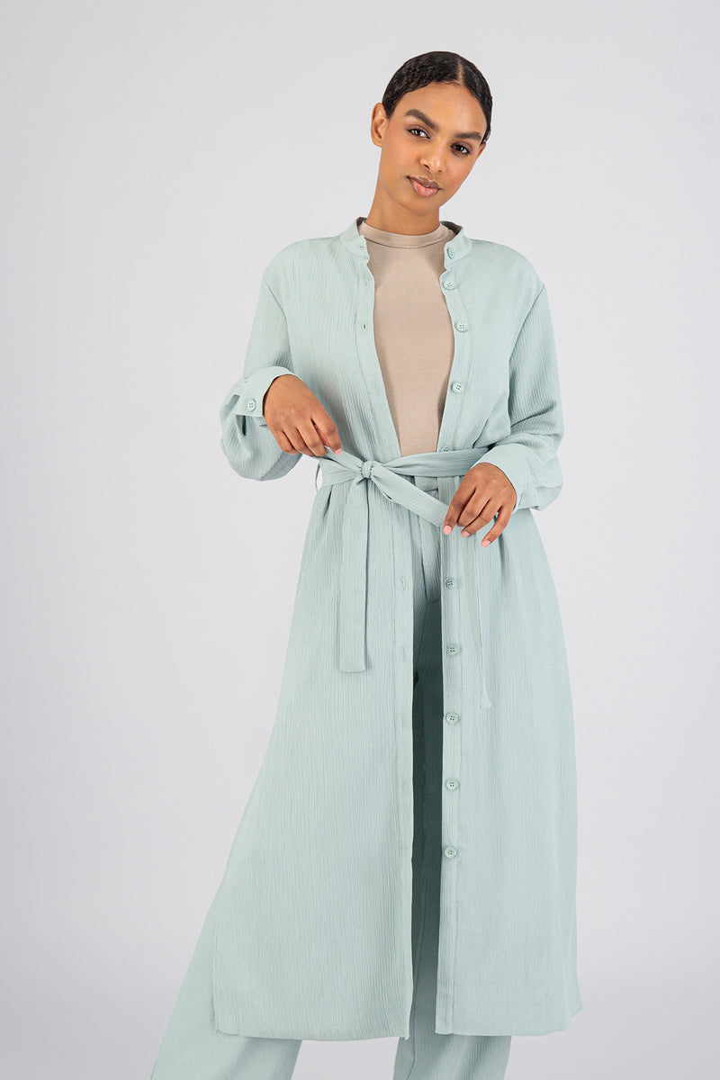 Textured Dress Pants - Soft Teal