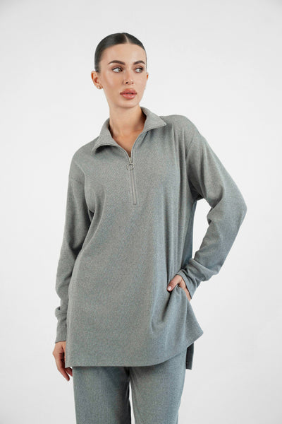 SLY PIPING VELOUR HALF ZIP スウェット Knitwear_Knit_Modest_Matching_