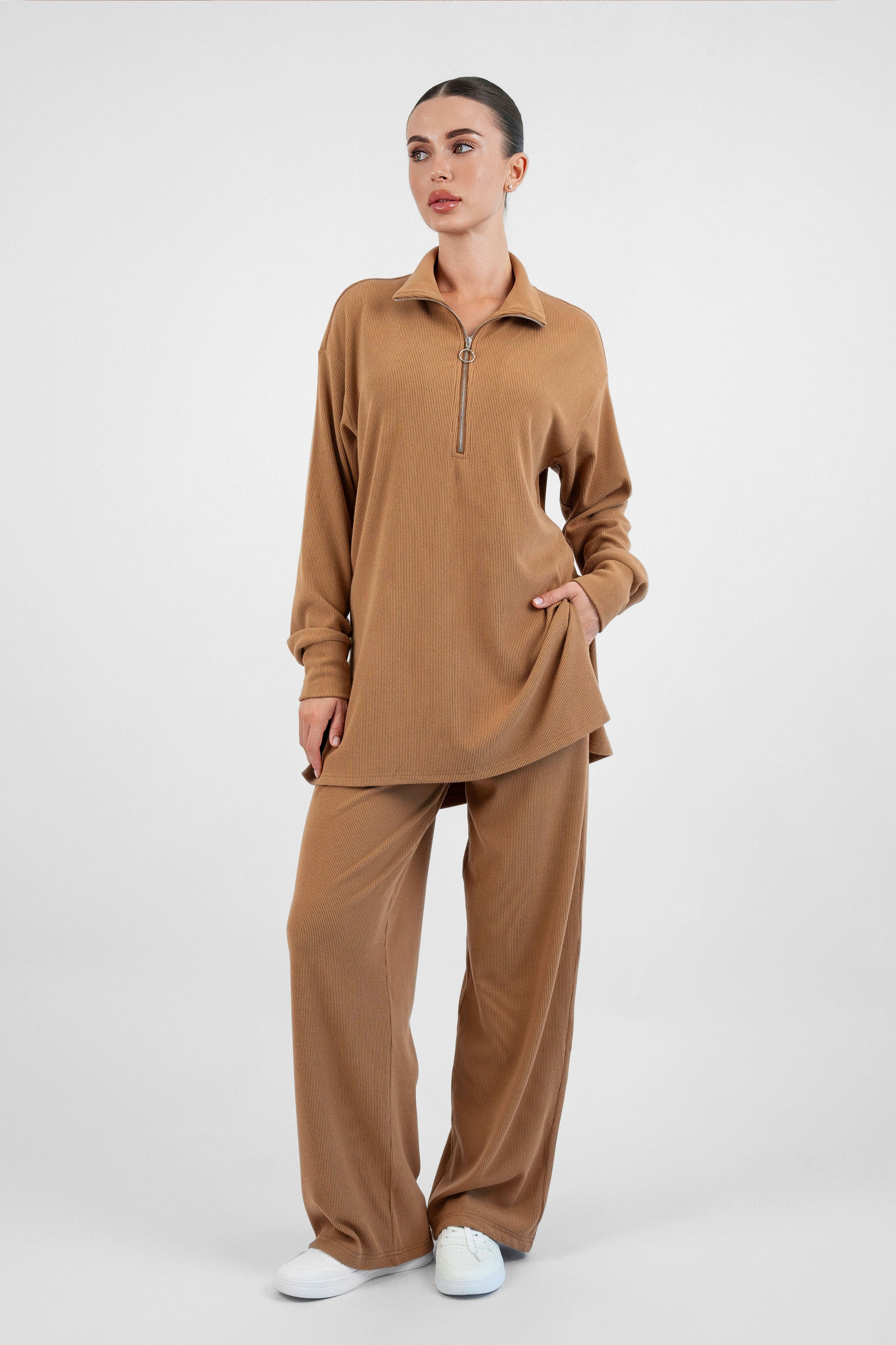 Velour Knit Pants - Toffee