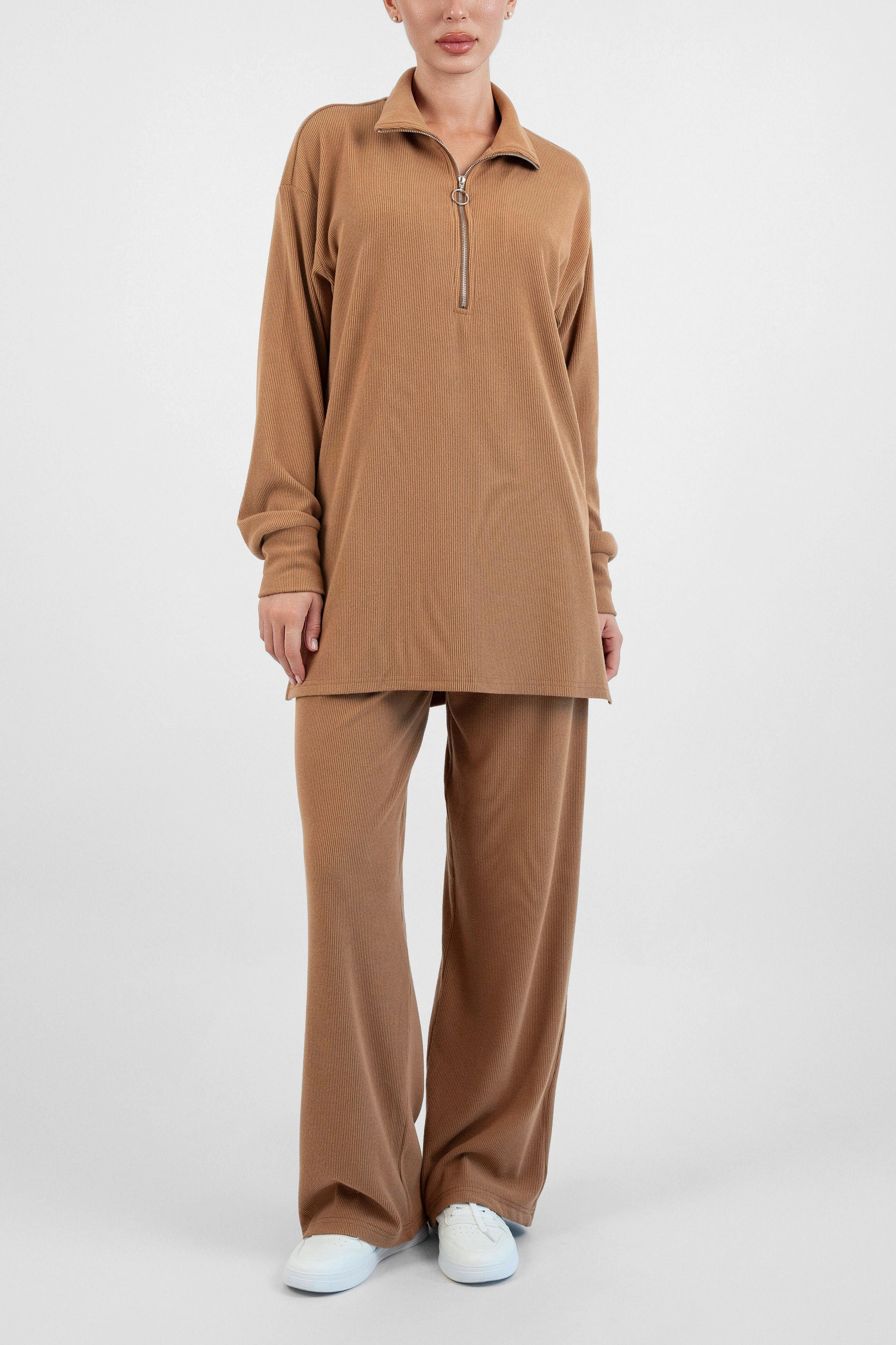 Velour Knit Pants - Toffee