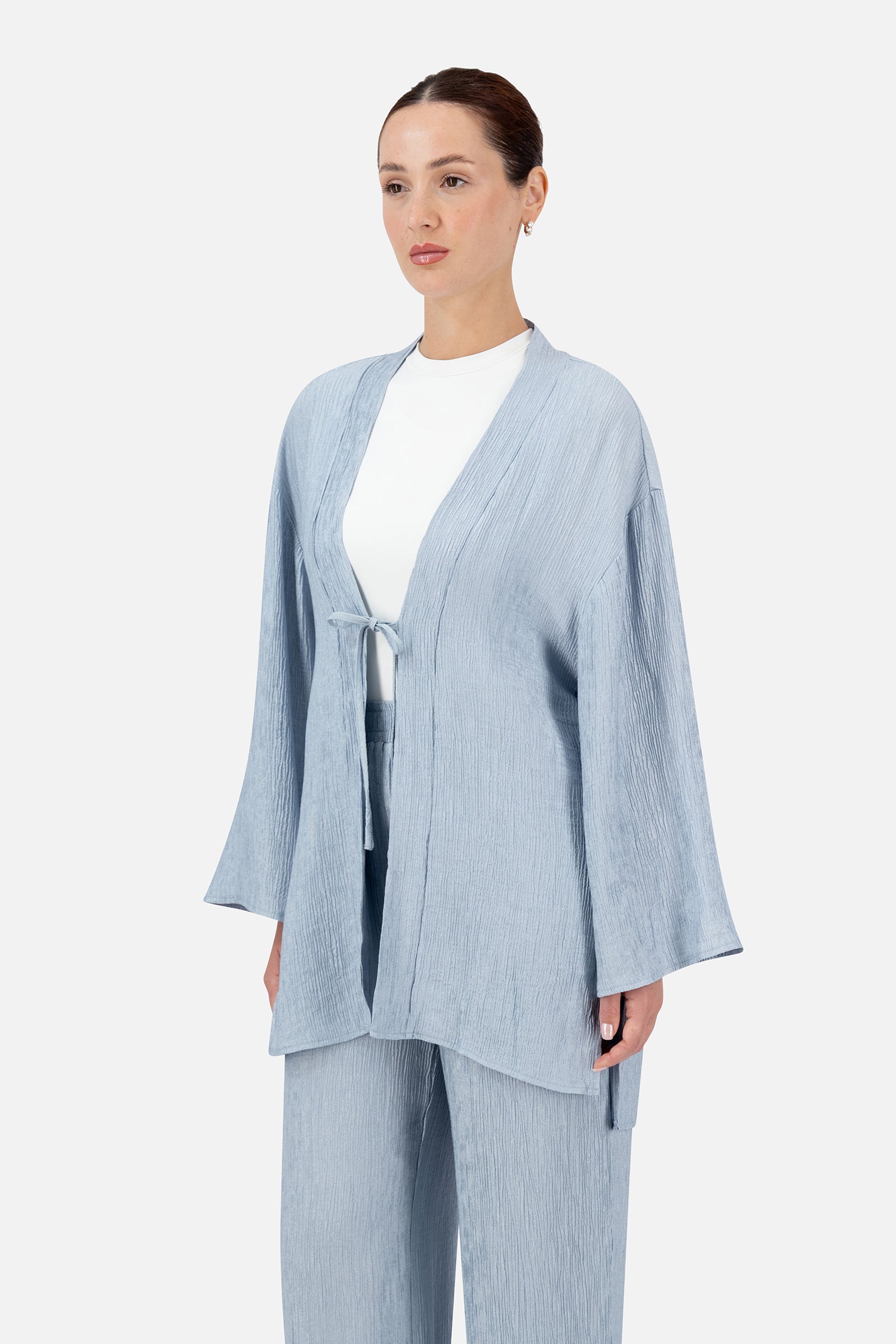 Bow Detail Cardigan - Icy Blue