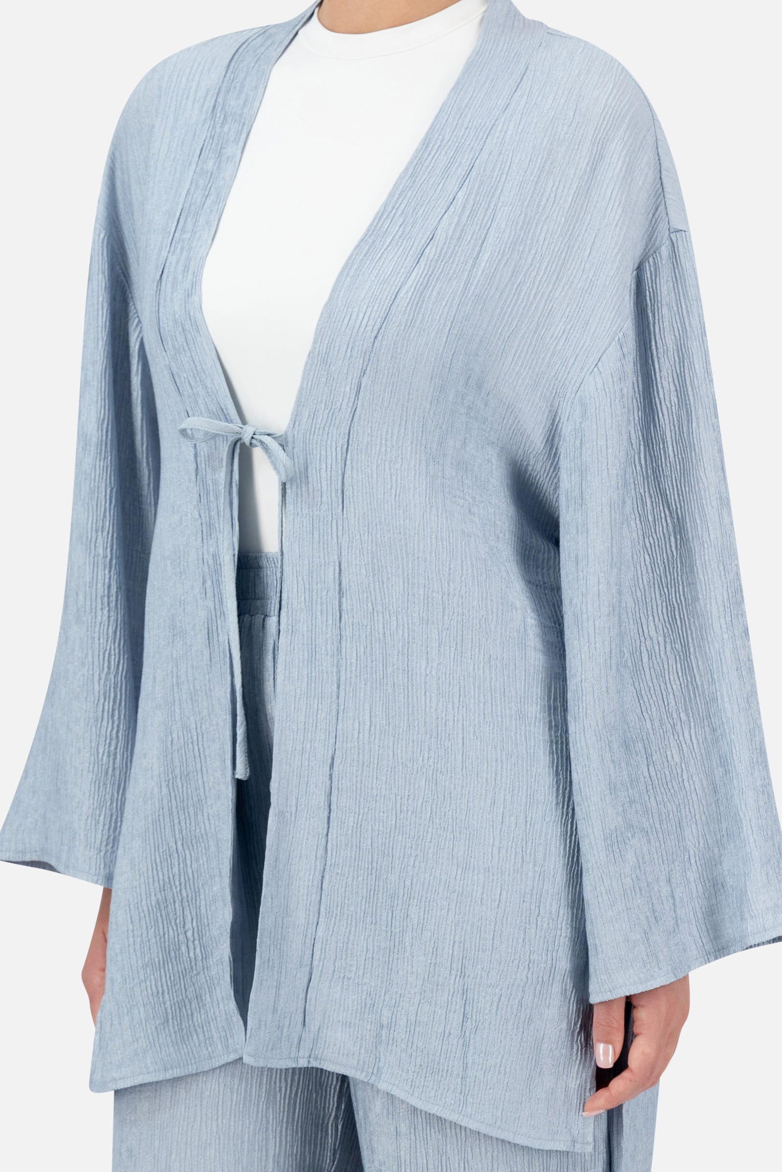 Bow Detail Cardigan - Icy Blue