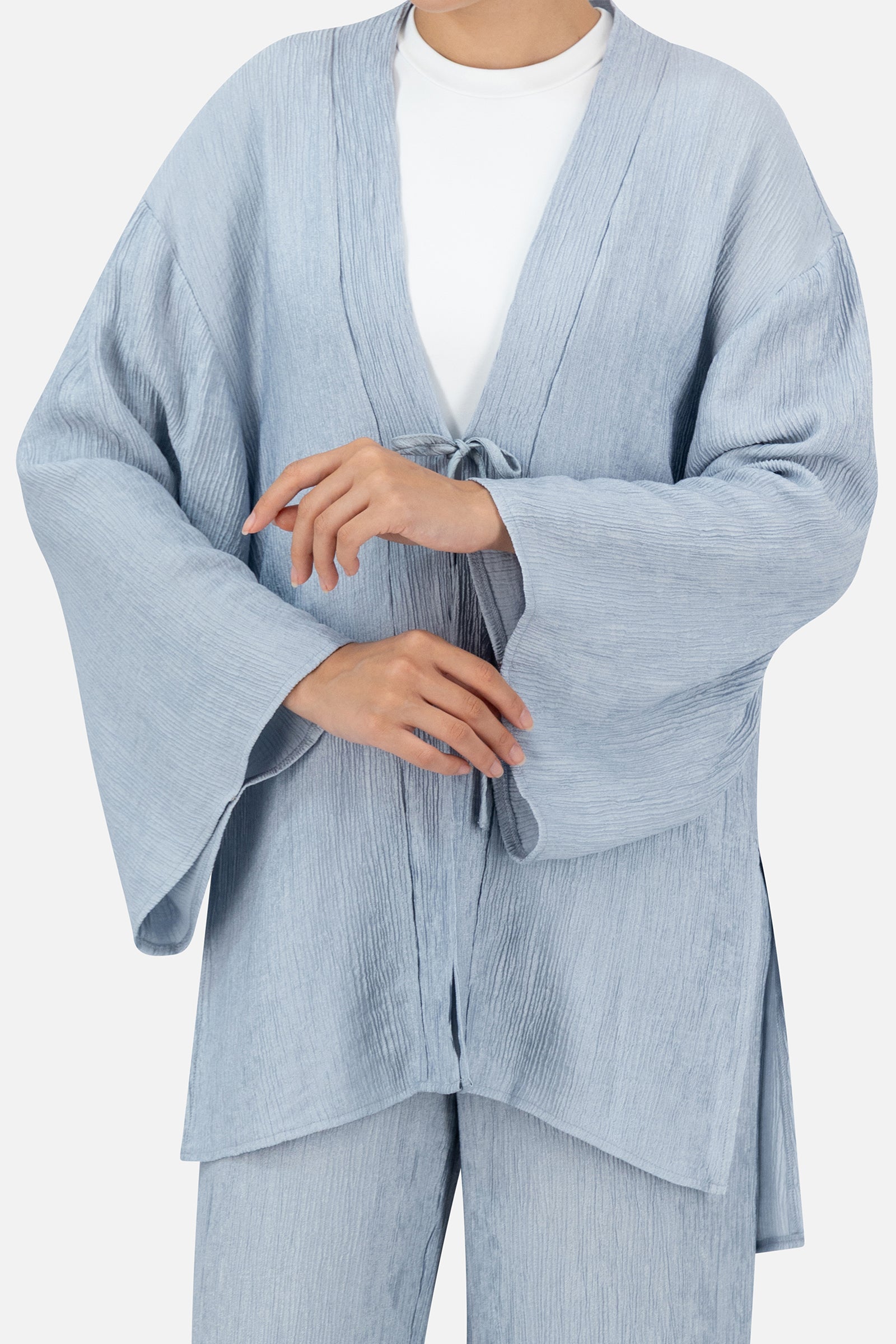 Bow Detail Cardigan - Icy Blue