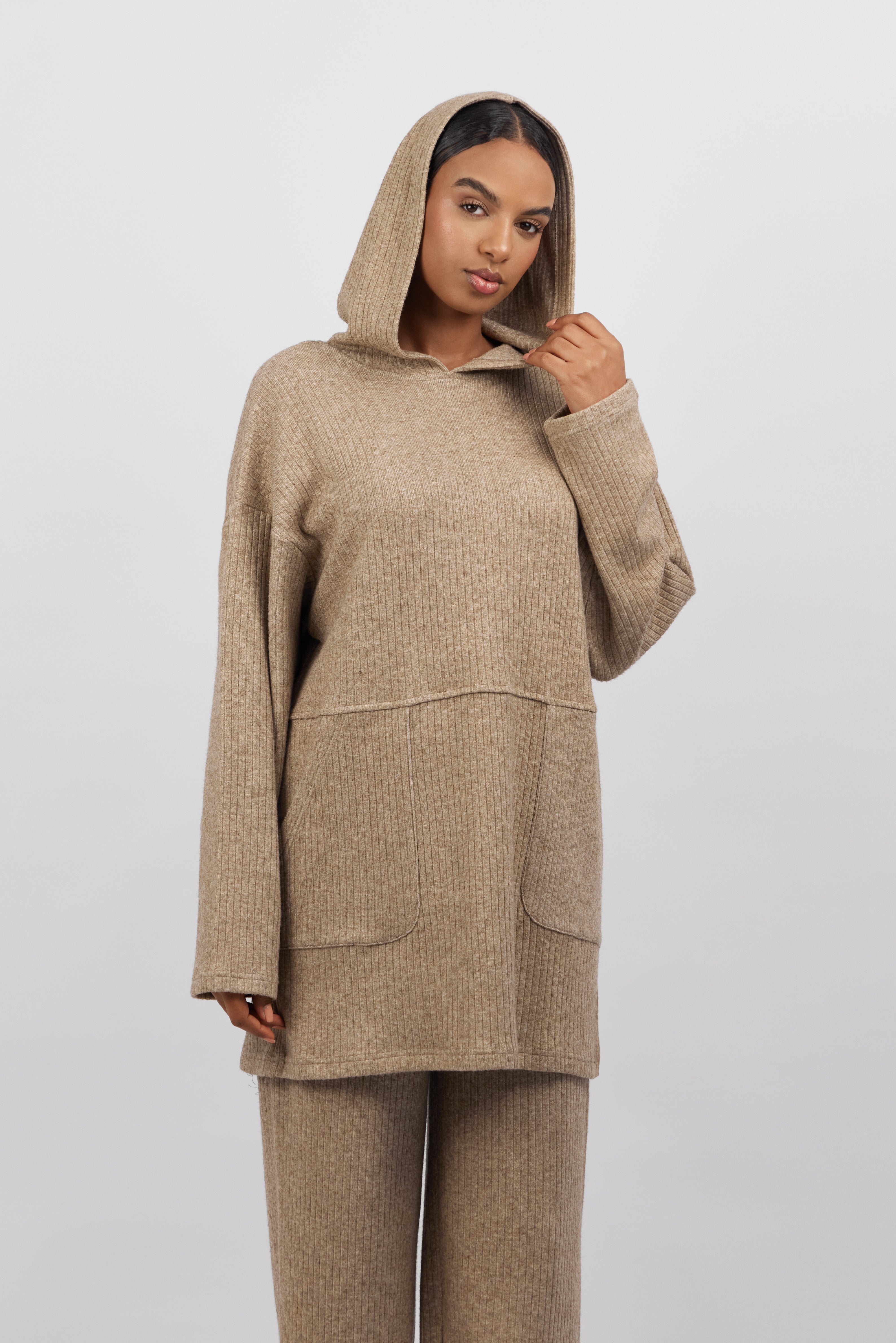 CA - Knit Relaxed Fit Hoodie - Pecan