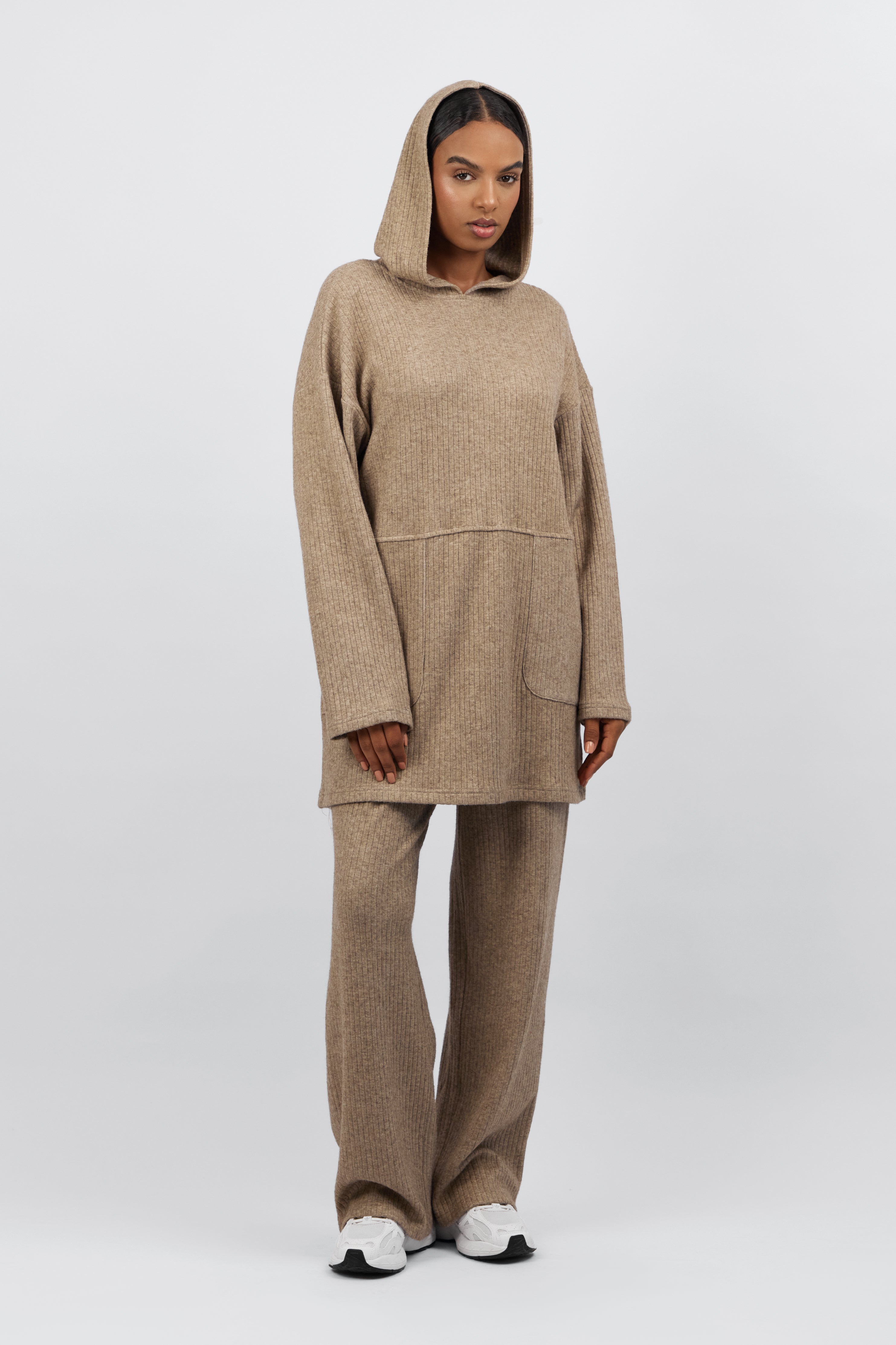 US - Knit Relaxed Fit Hoodie - Pecan