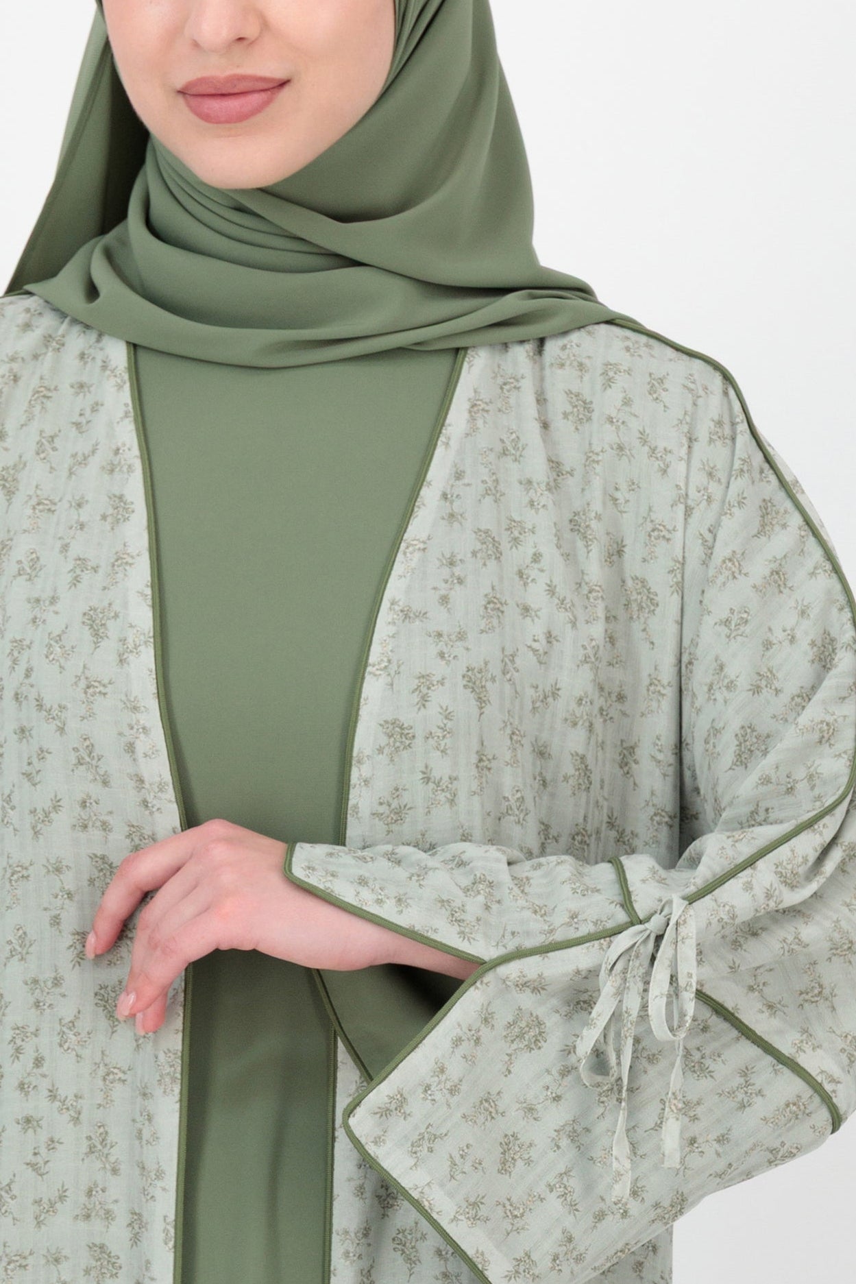 Printed 3 Piece Abaya Set - Zaitoona