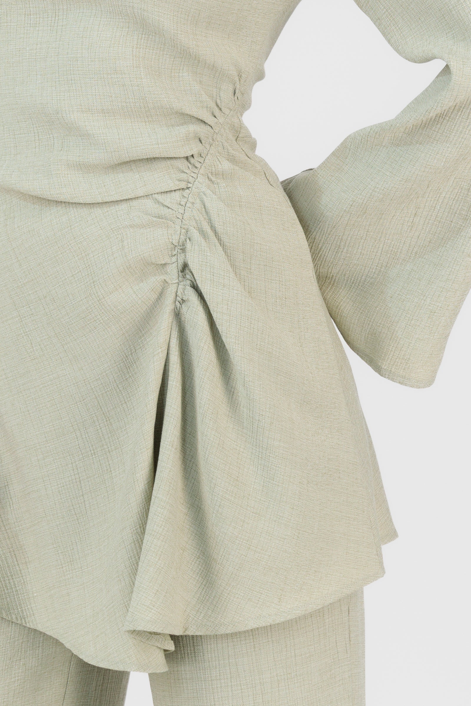 Ruched Detail Tunic - Green Tea