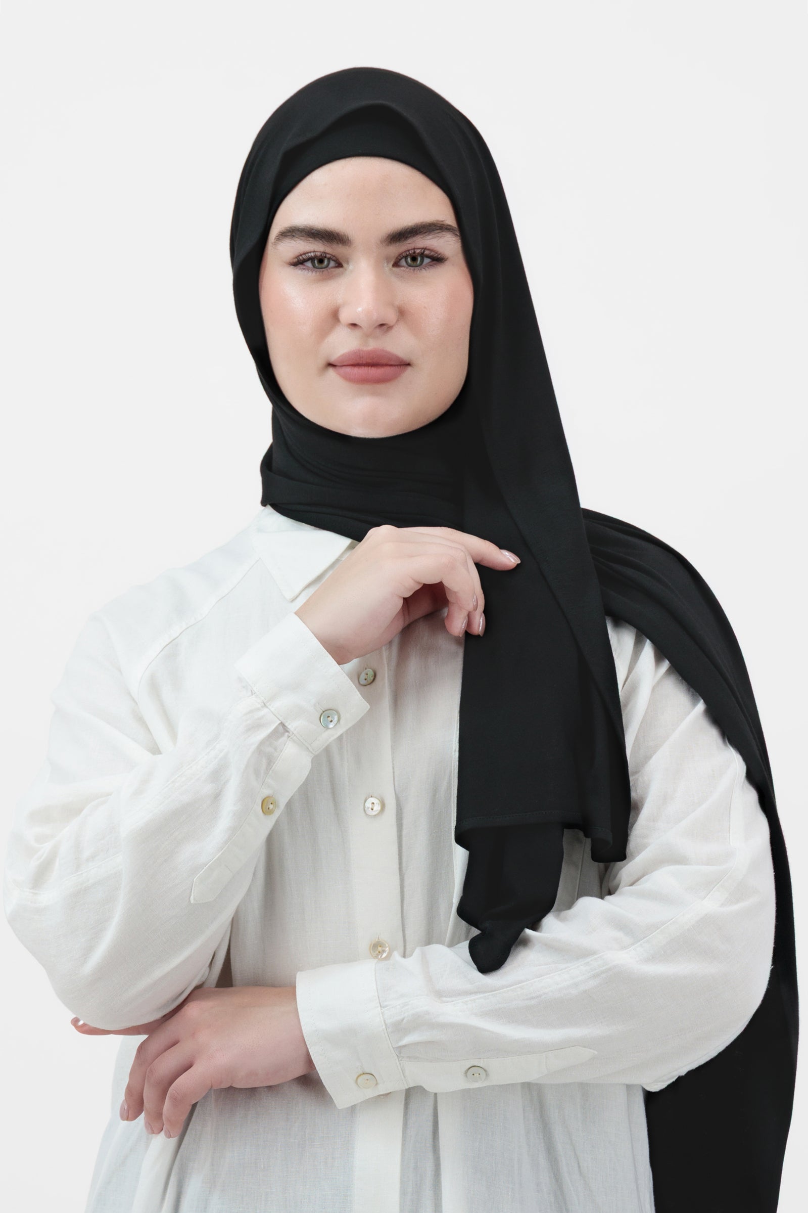 Matching Jersey Hijab Set - Black