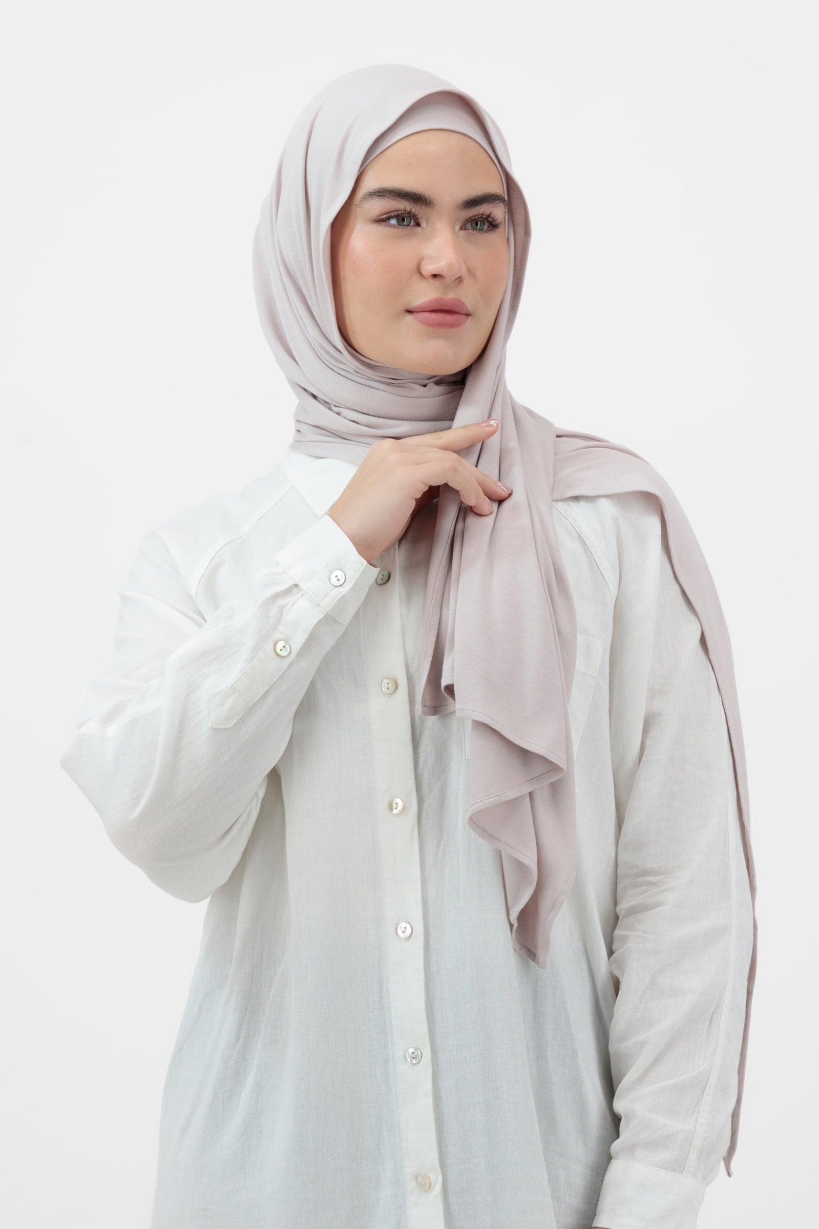 Matching Jersey Hijab Set - Pearl