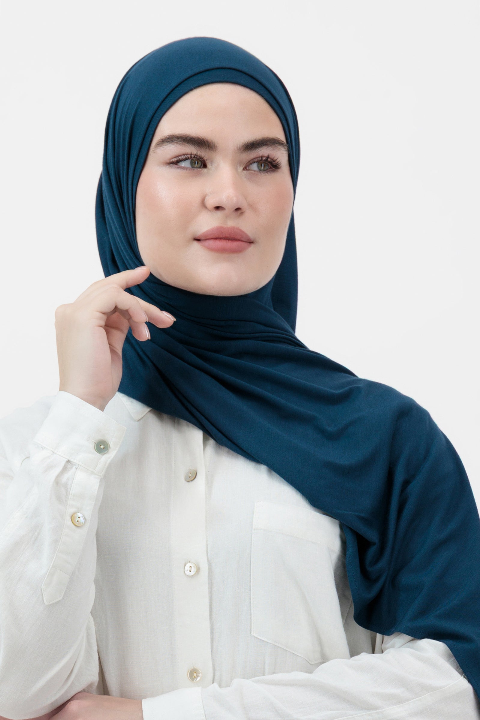 Matching Jersey Hijab Set - Real Teal