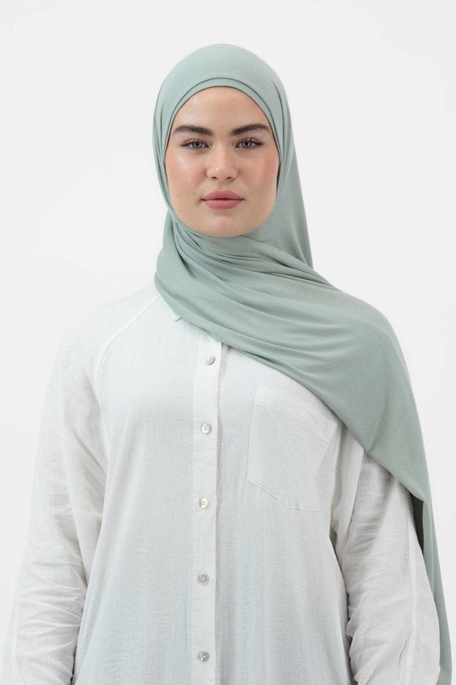 Matching Jersey Hijab Set - Sage