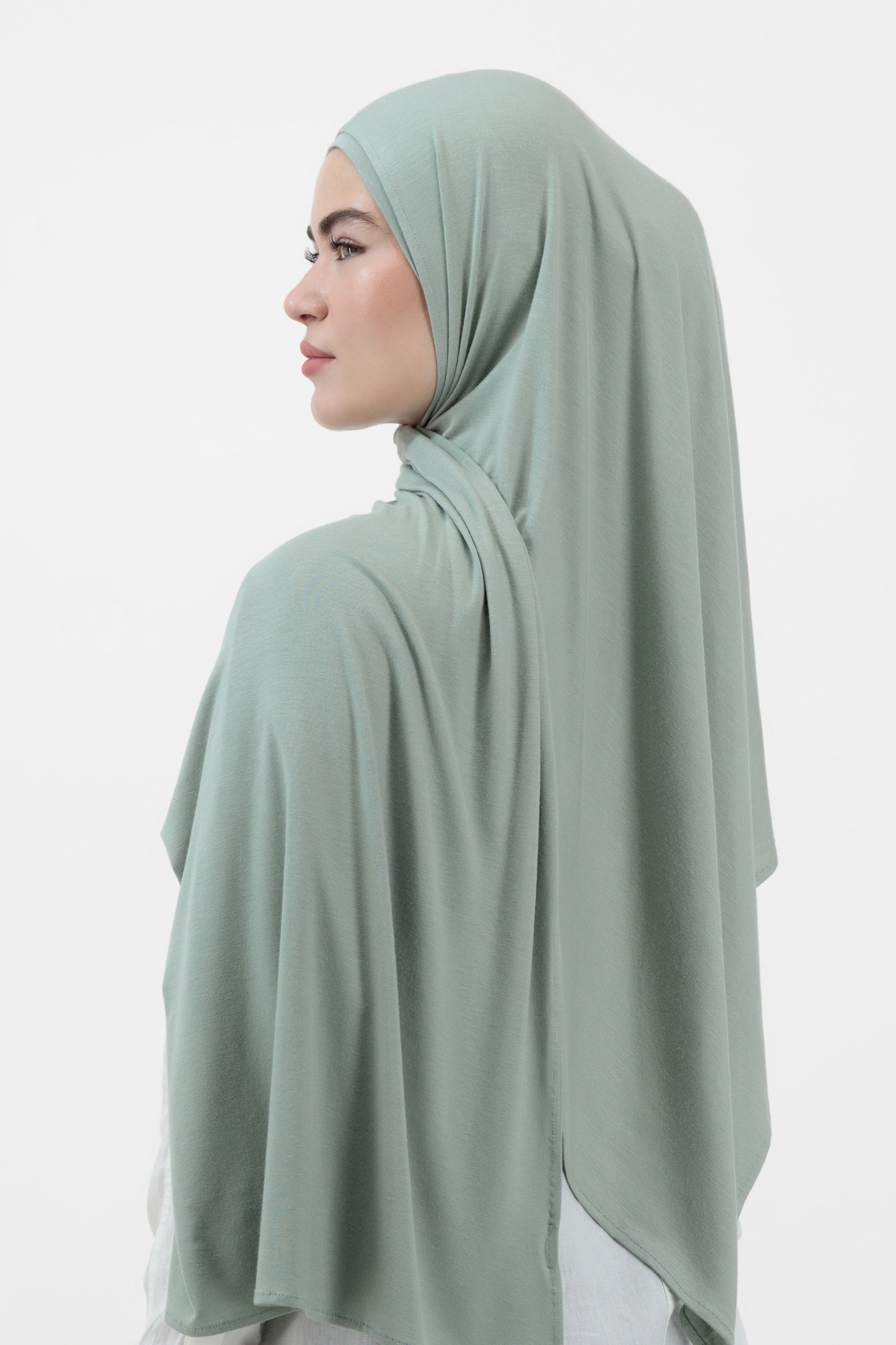 Matching Jersey Hijab Set - Sage