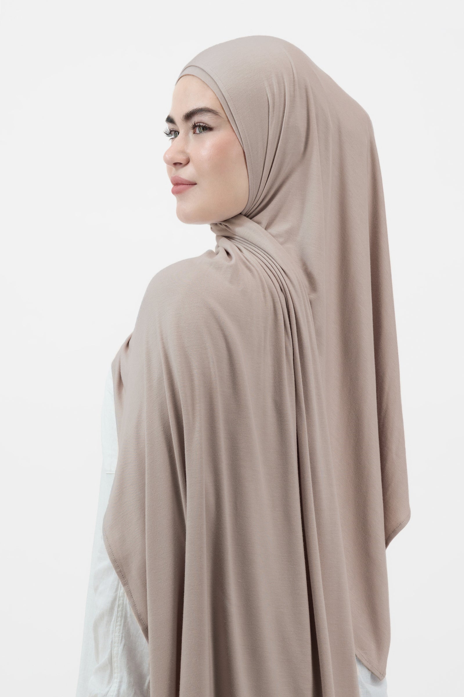 Matching Jersey Hijab Set - Sesame