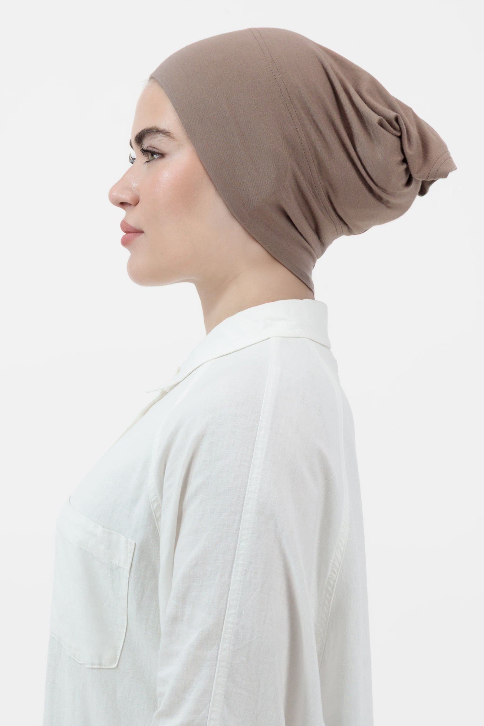 Matching Jersey Hijab Set - Walnut