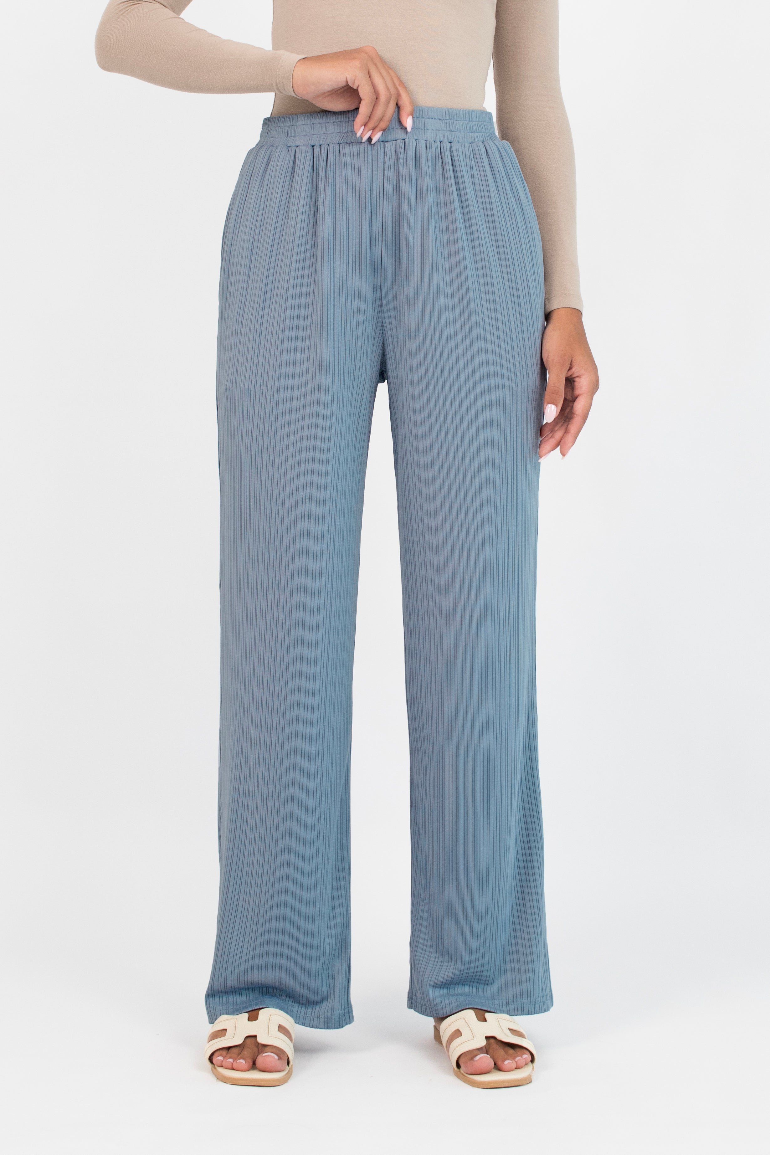 CA - Ribbed Relaxed Fit Pants - Blueprint
