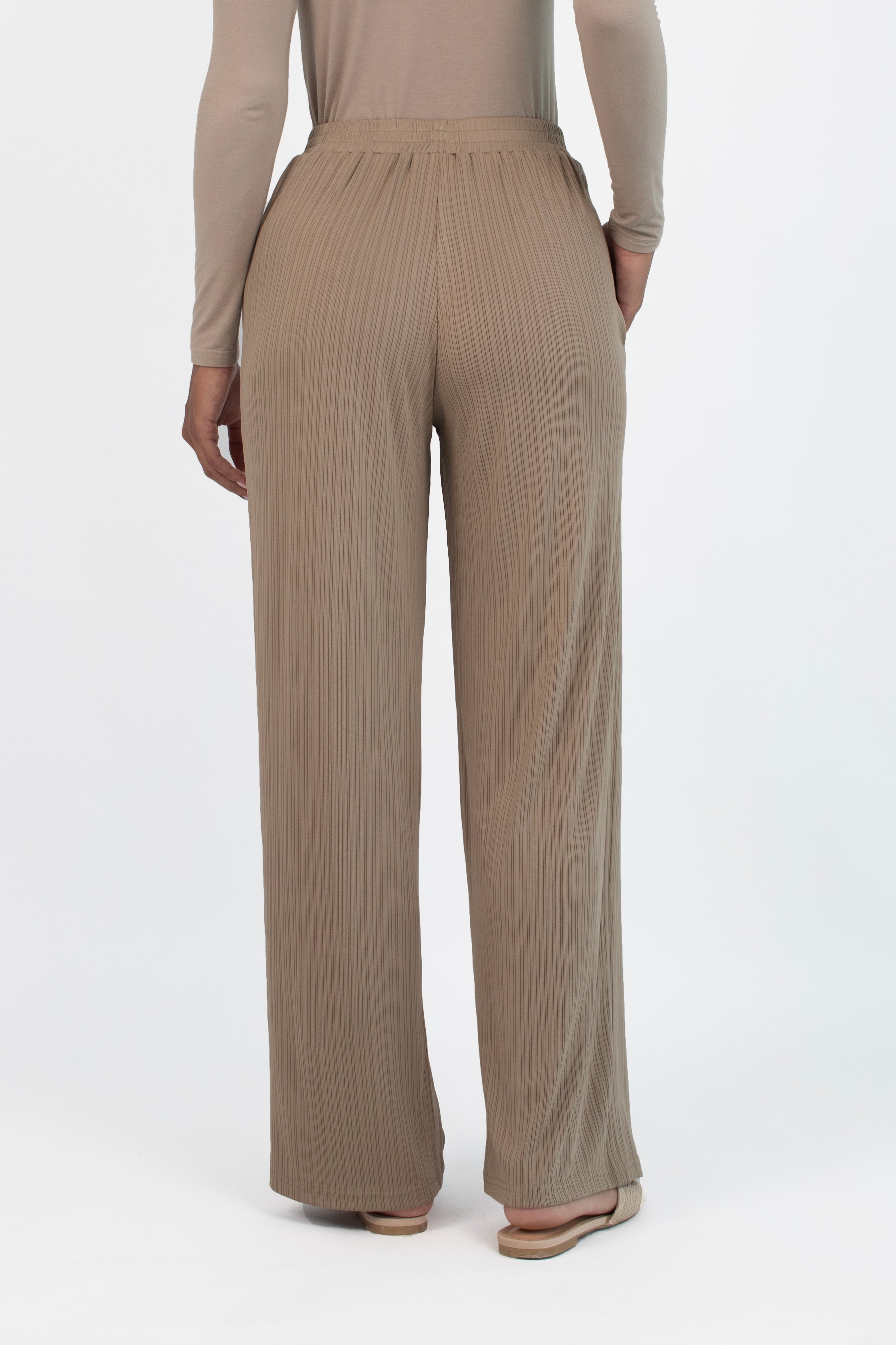 CA - Ribbed Relaxed Fit Pants - Taupe