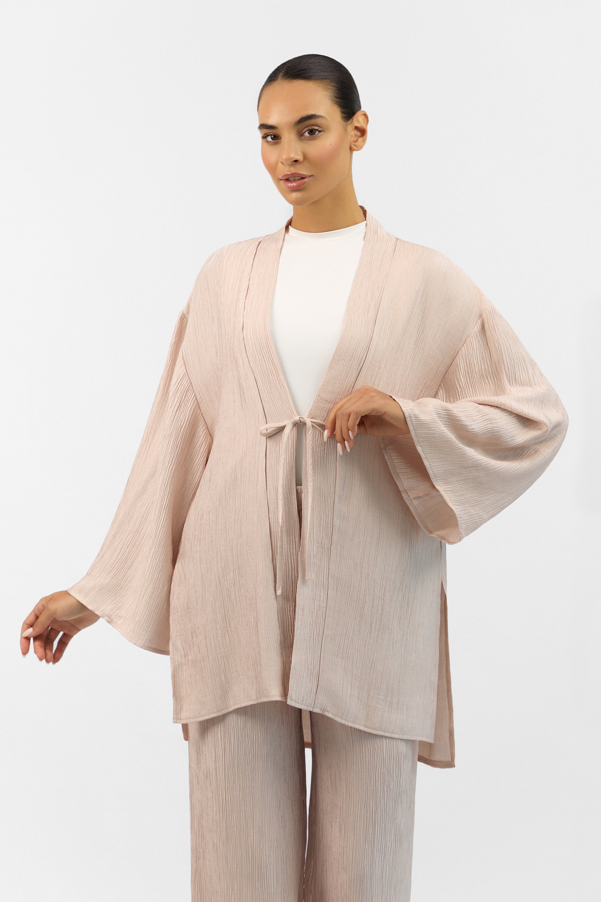 Bow Detail Cardigan - Icy Pink