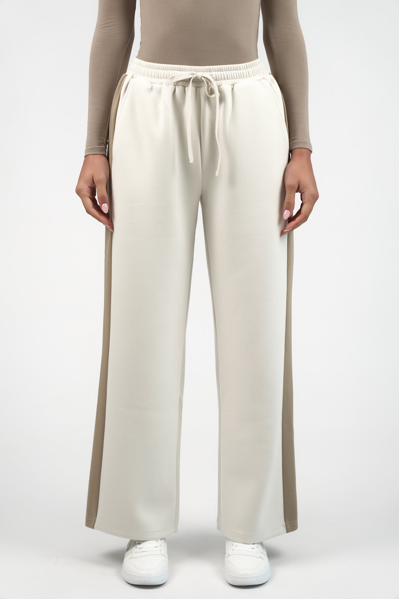 Colour Block Buttery Pants - Toasted Marshmallow