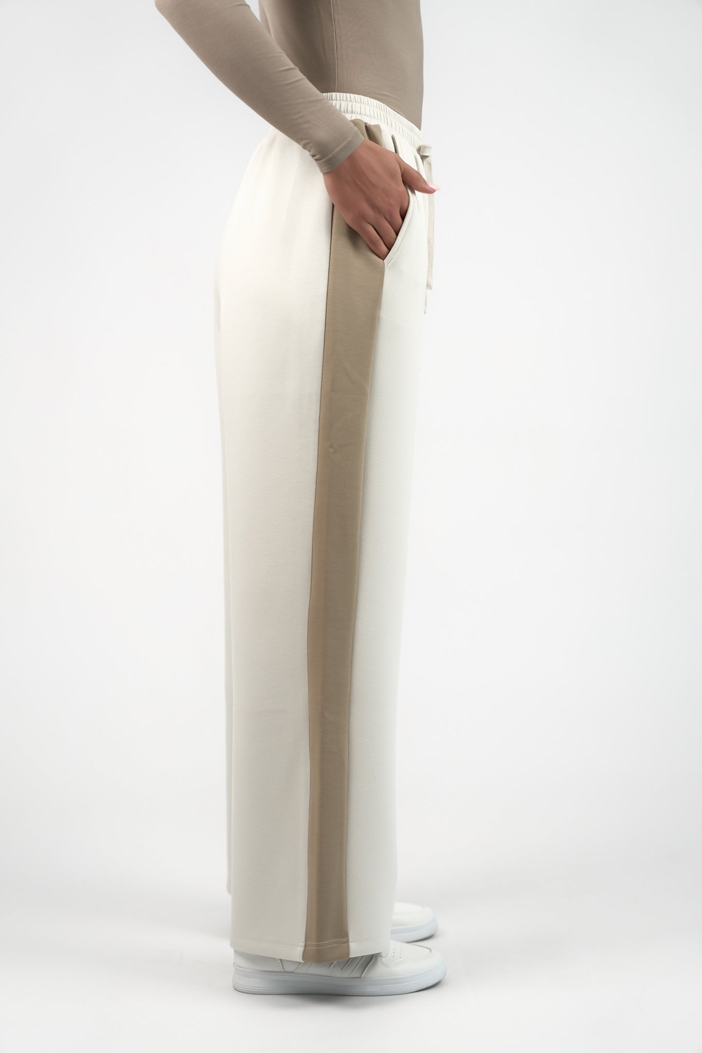 Colour Block Buttery Pants - Toasted Marshmallow