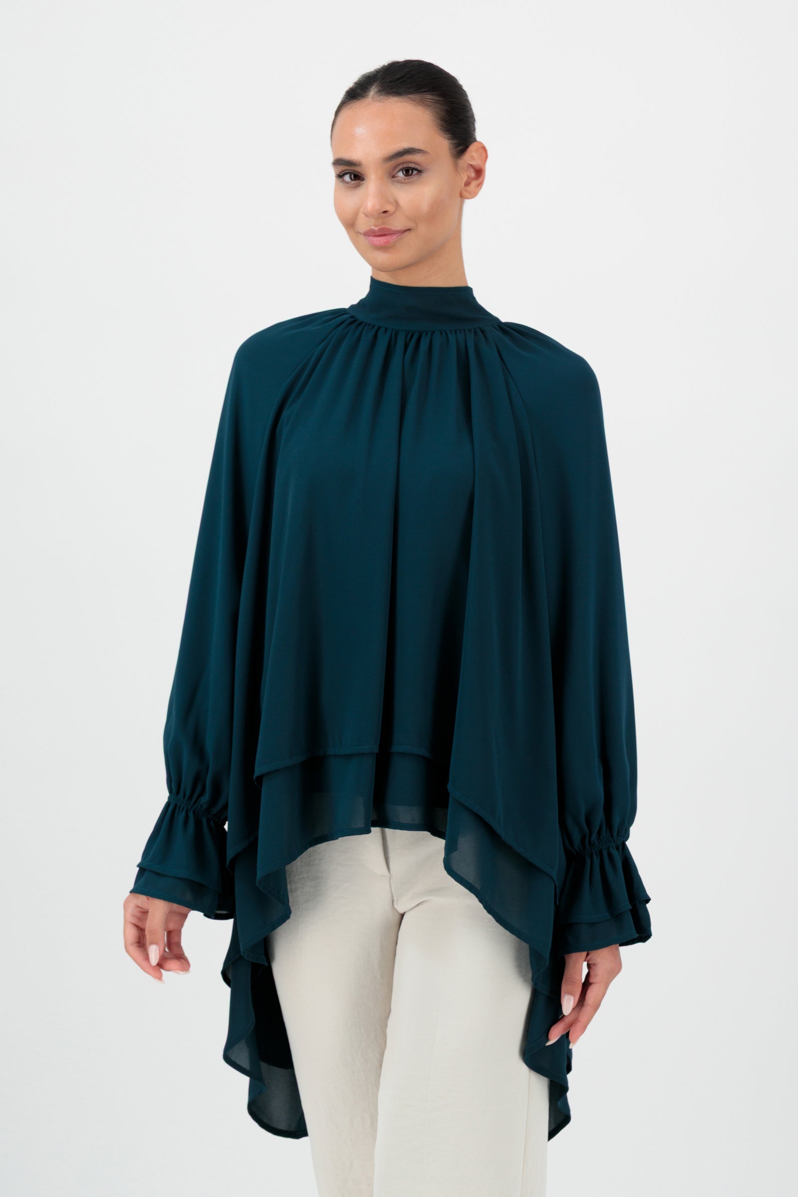 FARES Layered Chiffon Blouse - Jawhara | Airy Chiffon Blouse with