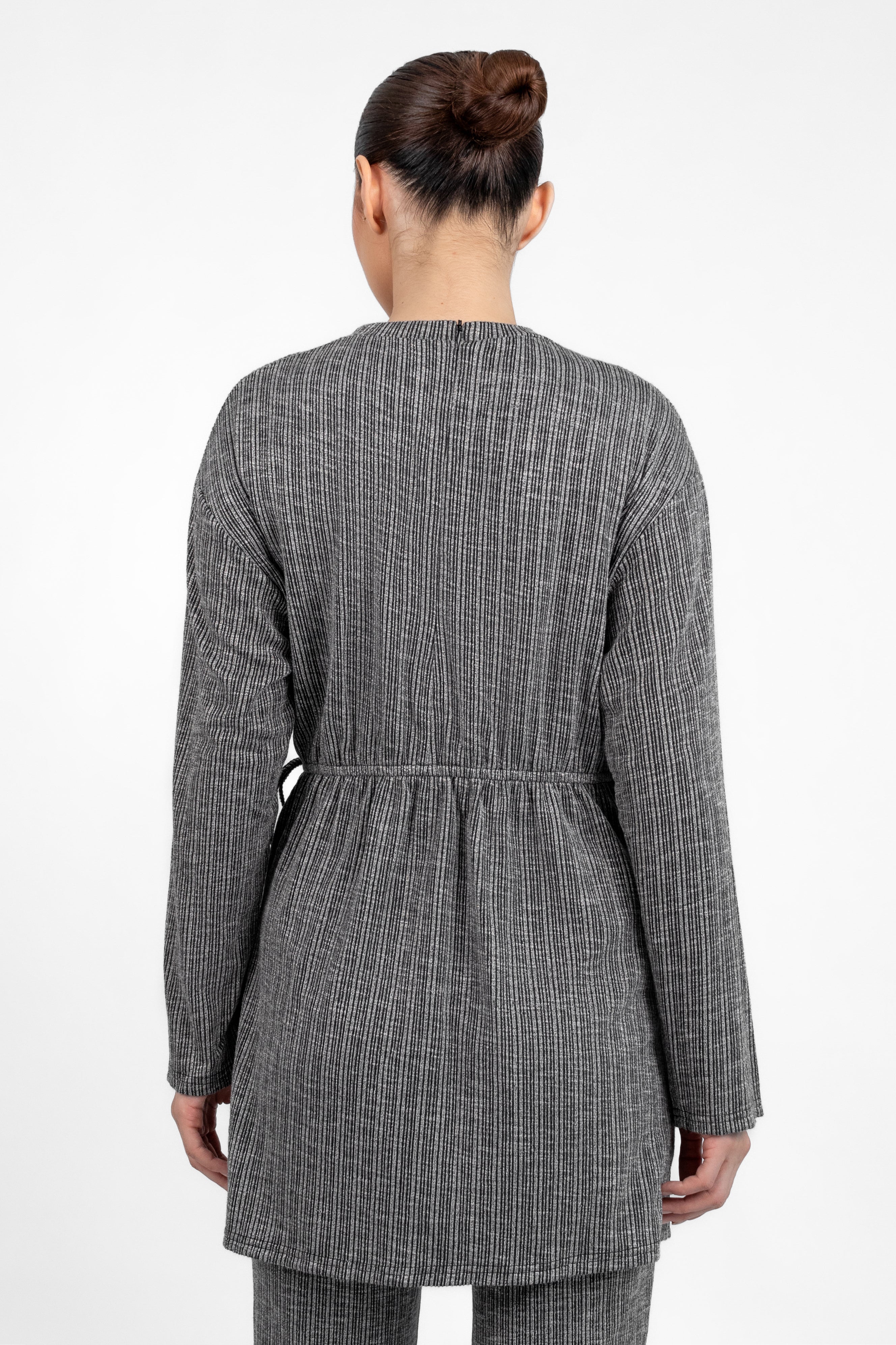 Wrap Knit Top - Salt & Pepper