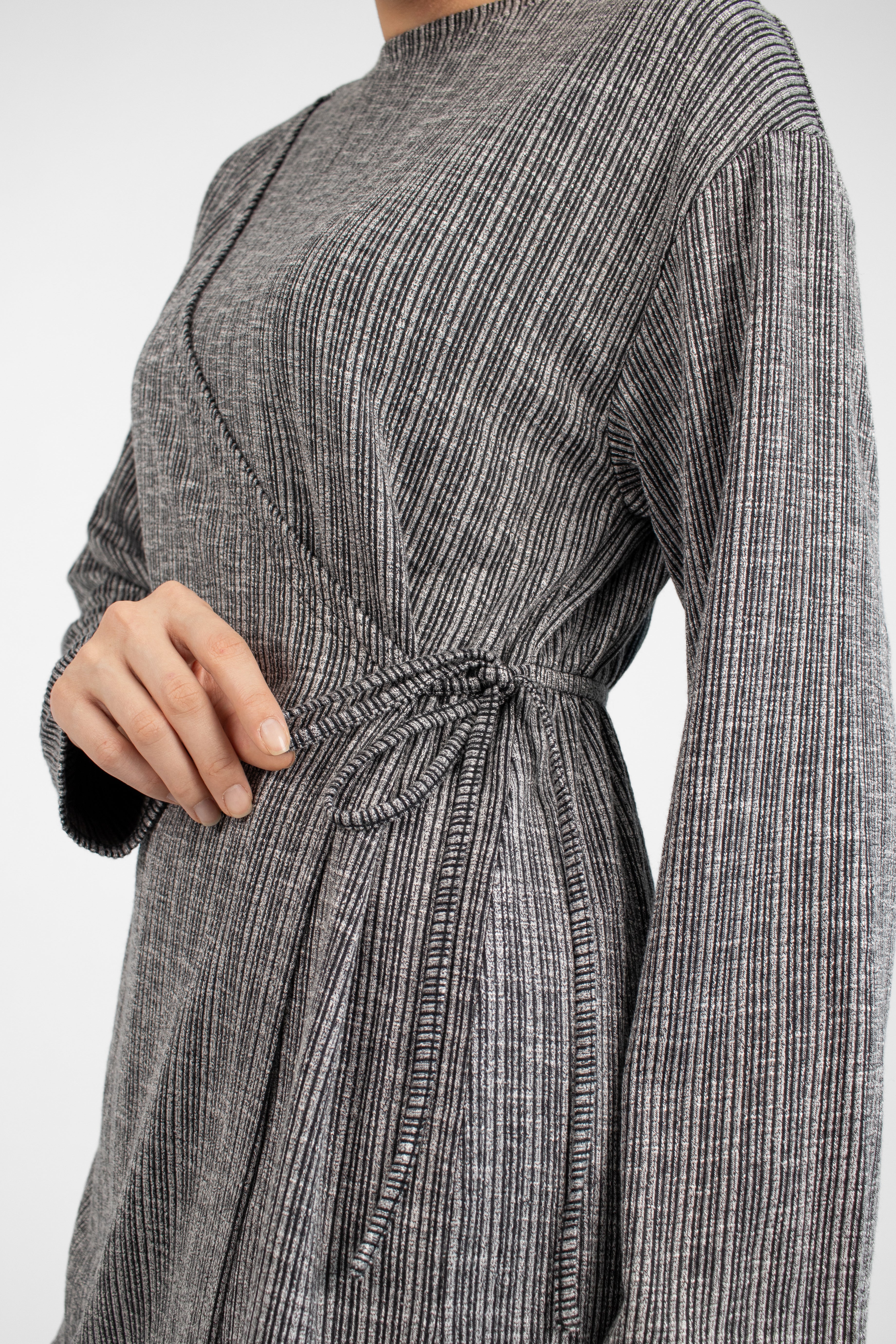 Wrap Knit Top - Salt & Pepper