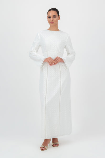 modest white dress Simple midi 56in Dress Measurements Embroidered Modest Maxi Dress -