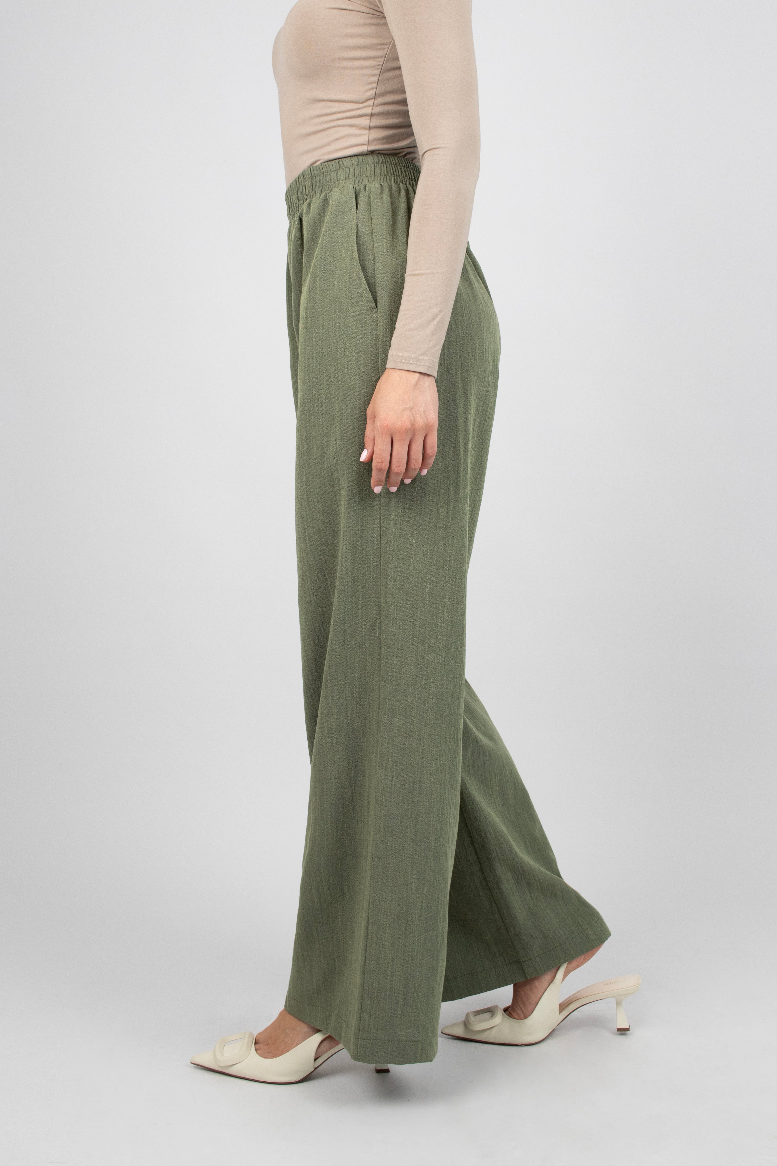 AE - Flowy Wide Leg Pants - Desert Green