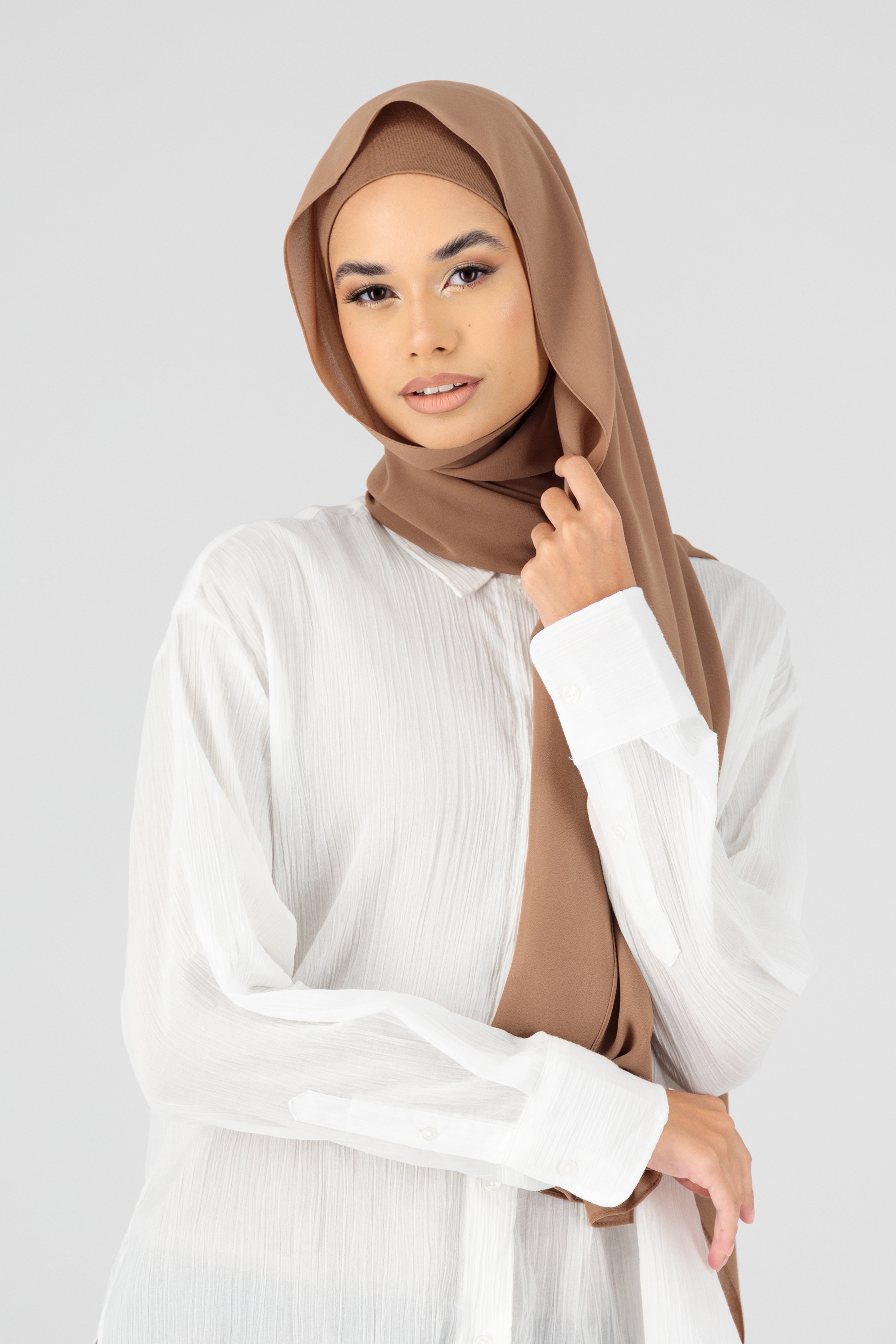 CA - Matching Chiffon Hijab Set - Maple