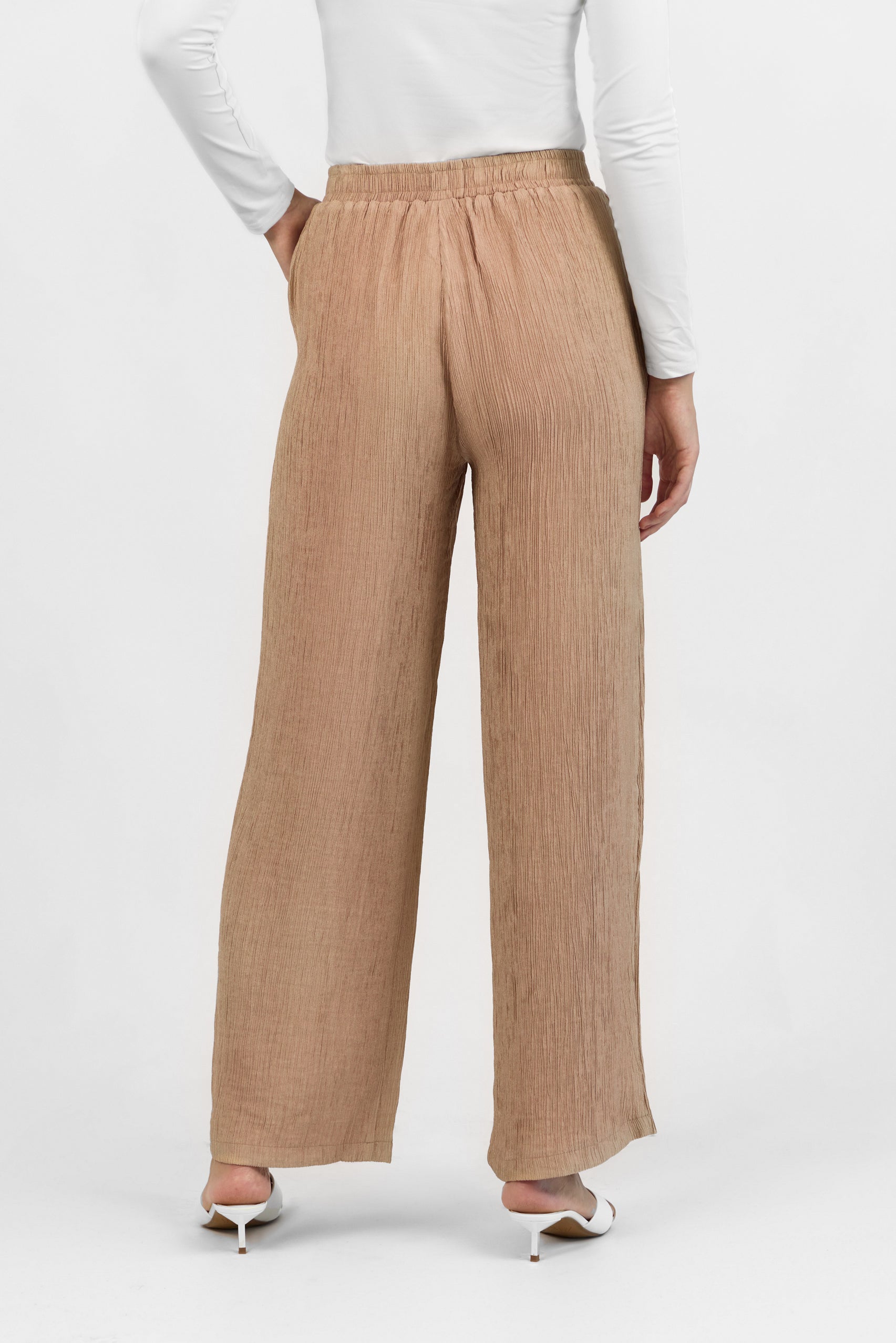 Rippled Relaxed Fit Pants - Shell