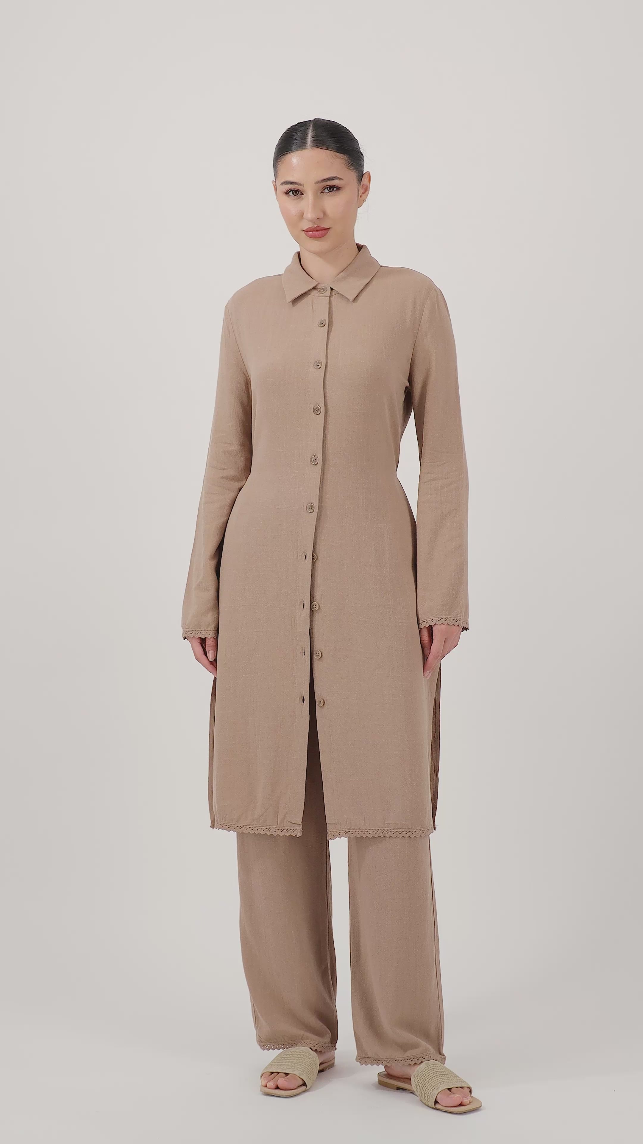 FARES Relaxed Fit Pants – Brownstone | Linen Pants for Women