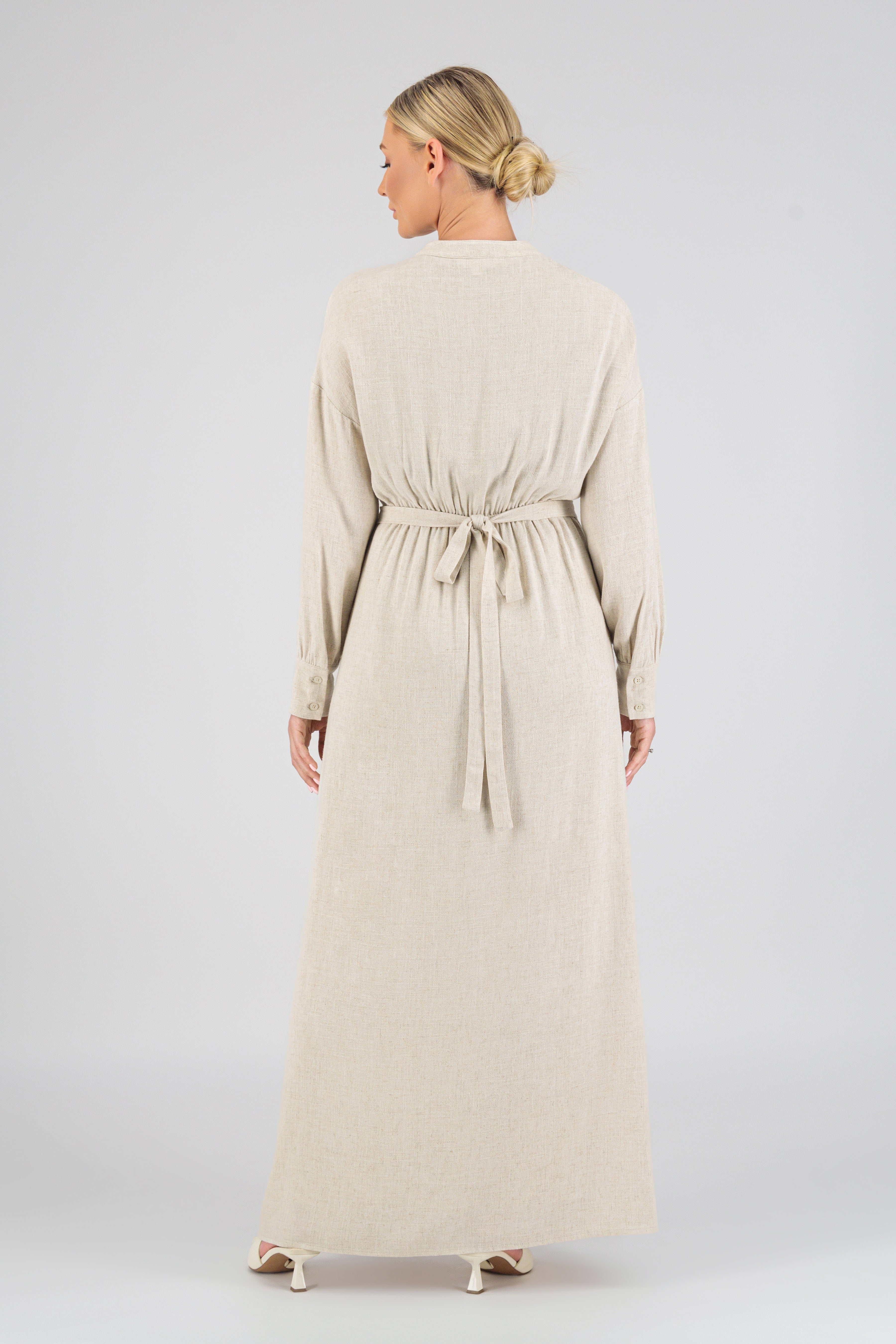 Linen Blend Dress - Vanilla