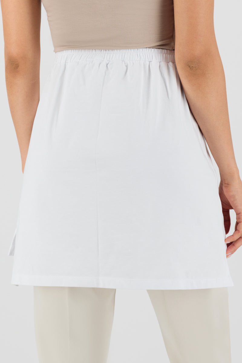 Straight Edge Half Tee - White