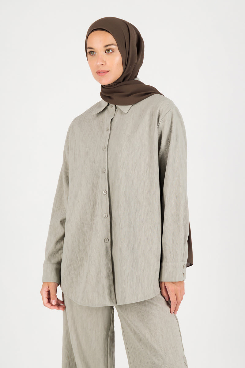 Wavy Button Up - Mist