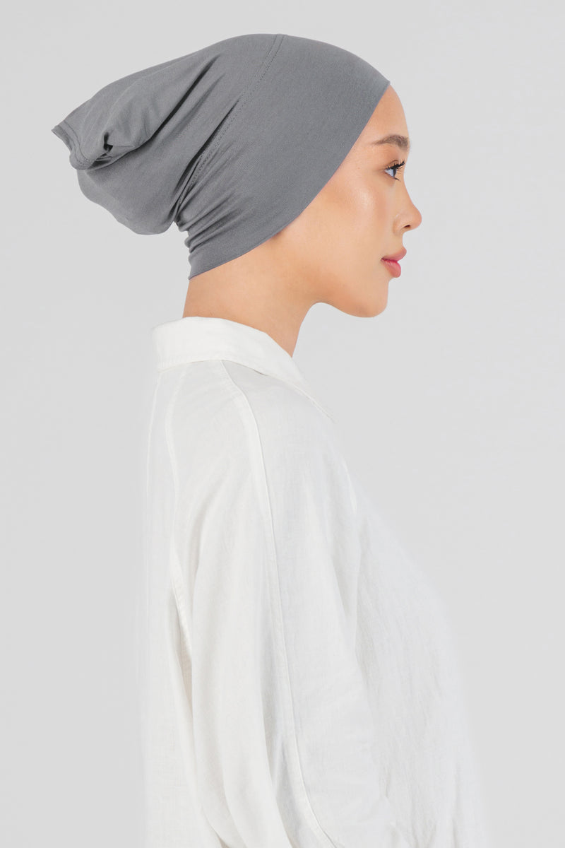 Matching Chiffon Hijab Set - Steel