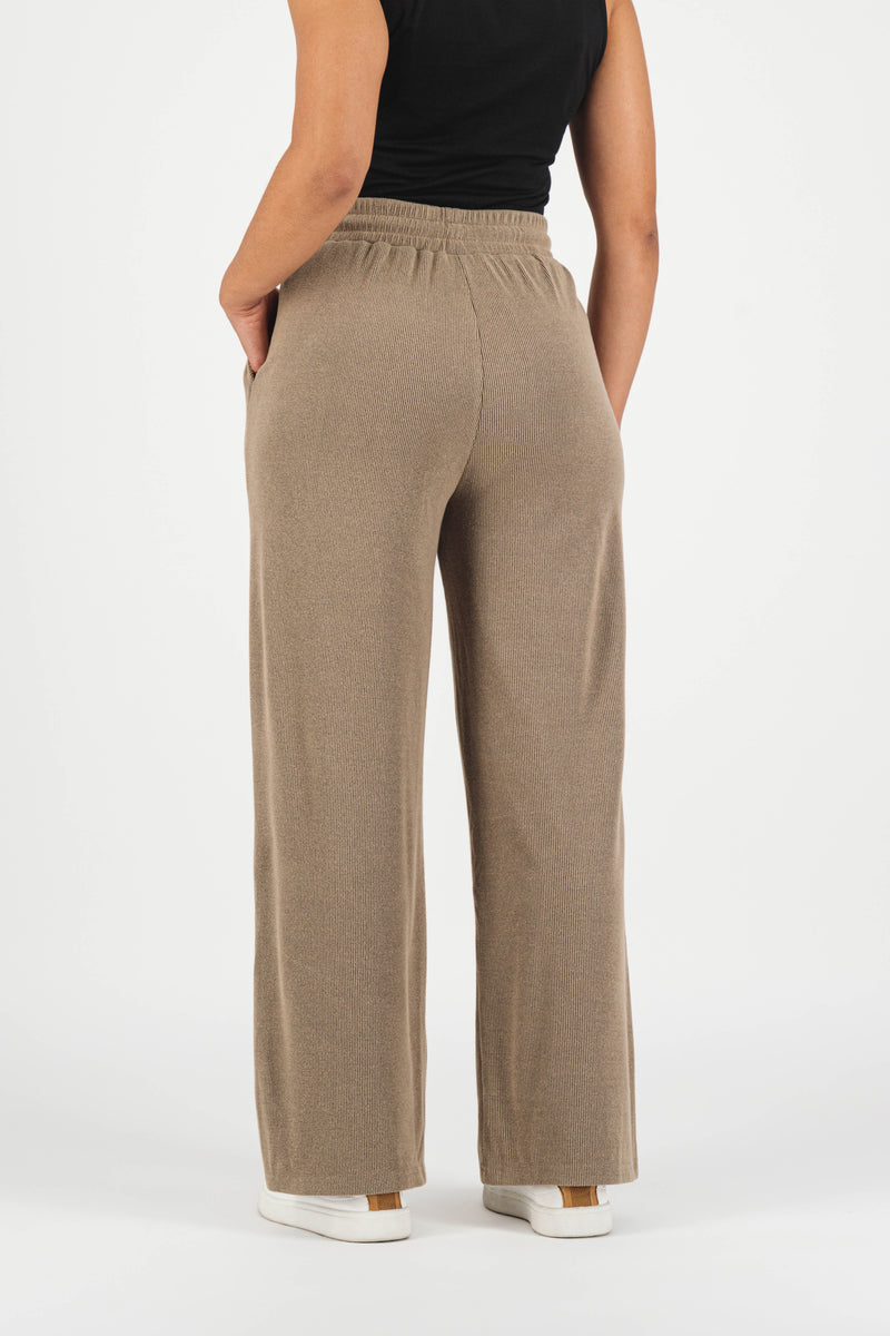 Velour Knit Pants - Cookie
