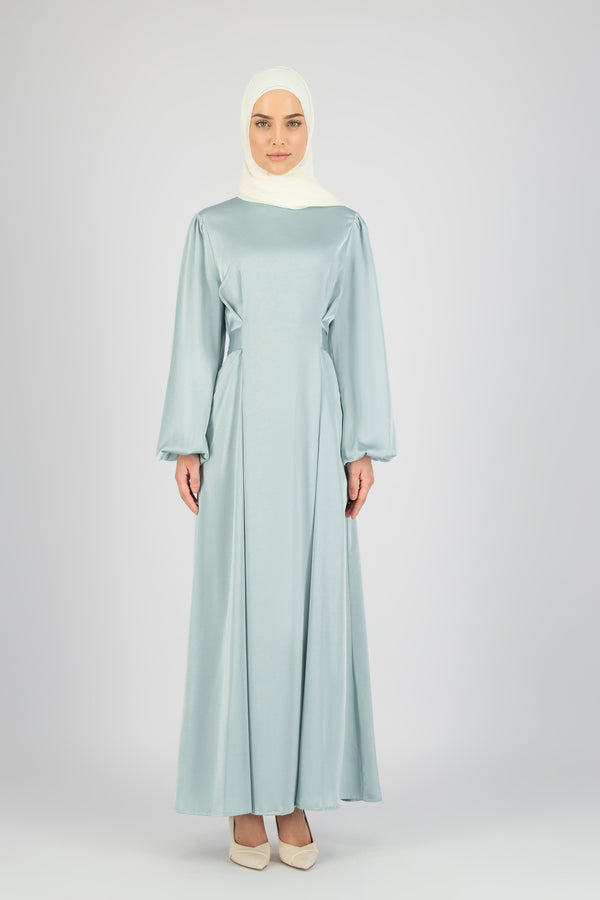 Satin Tie Dress - Mint