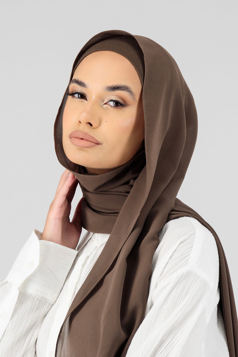 Matching Chiffon Hijab Set - Oud