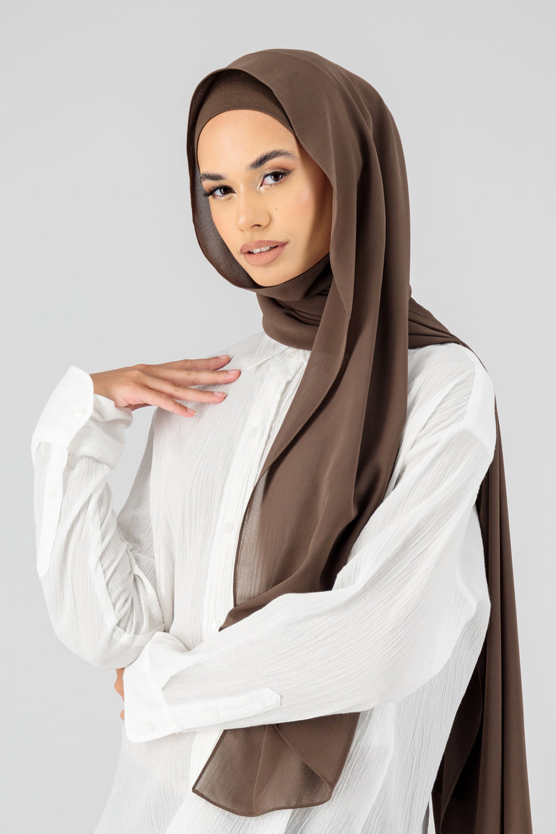 Matching Chiffon Hijab Set - Oud